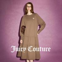 Juicy Couture 橘滋 松茶可可撞色爱心LOGO刺绣连衣裙