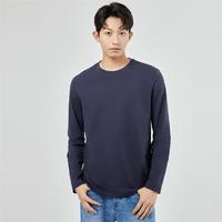 GIORDANO 佐丹奴 男装棉质T恤男针织纯色基础圆领打底衫男上衣长袖T恤男士