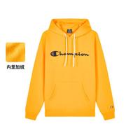 Champion 秋冬经典轻薄抓绒潮流休闲百搭草写logo连帽卫衣