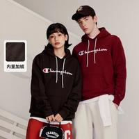 Champion 秋冬经典轻薄抓绒潮流休闲百搭草写logo连帽卫衣