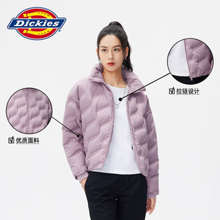 dickies羽绒服 全身压印印花羽绒服 保暖外套上衣DK010807 藕紫色 L 充绒量:169g