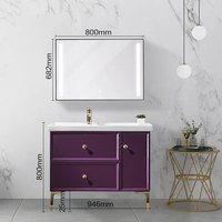 箭牌（ARROW） 浴室柜组合套装多层智能镜除雾镜柜轻奢小户型卫生间洗脸盆 轻奢风实木浴室柜 100cm