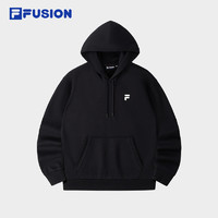 FILA 斐乐 FUSION斐乐潮牌情侣款加绒卫衣男2024秋新款宽松运动女上衣