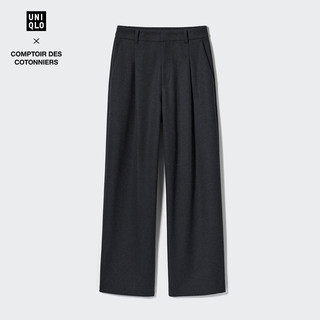 UNIQLO 优衣库 女装COMPTOIR DES COTONNIERS绒面针织打褶宽腿裤463706