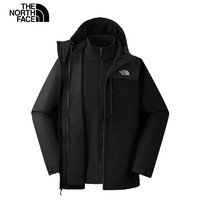 THE NORTH FACE 北面 冲锋衣男户外保暖软壳内胆三合一冲锋外套8DMK 黑色/JK3