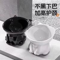 悠梵萌 猫碗双碗斜口自动饮水狗碗防打翻猫粮食盆狗狗不湿嘴猫咪用品 双碗浅绿色