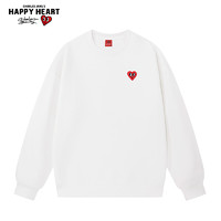 CHARLES JANG'S HAPPY HEART 查尔斯桃心 [蜜蜂嘉菲推荐]查尔斯桃心 纯色爱心刺绣宽松休闲圆领百搭卫衣