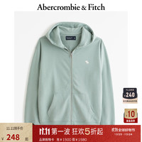 ABERCROMBIE & FITCH男装女装 经典小麋鹿拉链毛圈布连帽卫衣 KI122-4090 浅绿色 M (180/100A)