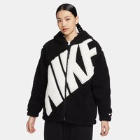 NIKE 耐克 官方女仿羊羔绒夹克外套宽松加绒休闲叠搭刺绣亲肤FB8696