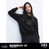 太平鸟女装24年春季CHENFENWAN联名套头卫衣 黑色 S