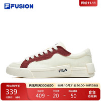 FILA 斐乐 FUSION斐乐潮牌POP帆布鞋女鞋2023秋季运动鞋休闲板鞋