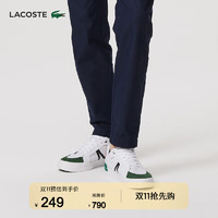 LACOSTE法国鳄鱼L004系列男鞋简约运动休闲鞋小白鞋|44SMA0076 286/白+绿 42