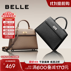 BeLLE 百丽 包包女2024简约通勤高级质感单肩斜挎手提包BL778CX4 黑色 F