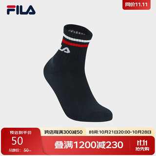 FILA 斐乐 官方2024秋冬女袜中腰中筒袜时尚舒适运动休闲袜