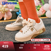 FILA FUSION 斐乐官方潮牌女子板鞋2024运动鞋STACK黑白格休闲时尚