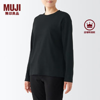 MUJI 無印良品 女式 双罗纹编织 圆领长袖T恤 BBC22A2A