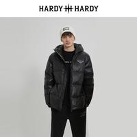 HARDY HARDY 冬款加厚保暖白鹅绒80绒连帽羽绒服男女外套情侣宽松面包服