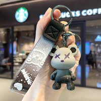 猛速卡通钥匙扣挂件公仔渐变熊男女背包书包挂饰创意汽车链品 钥匙挂件渐变熊+手绳挂扣