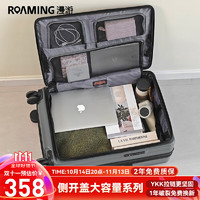 ROAMING 漫游 5566侧开盖行李箱拉链拉杆箱旅行箱小密码登机箱子 青灰绿 20英寸