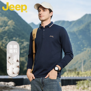 Jeep 吉普 男士翻领长袖POLO衫