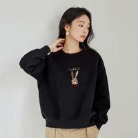 清新简约可爱甜美风圆领卫衣女24年秋季宽松显瘦百搭舒适上衣女