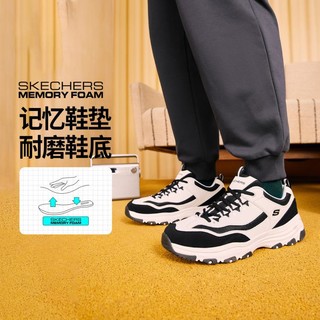 SKECHERS 斯凯奇 秋冬季男鞋老爹鞋时尚绑带运动鞋男鞋撞色