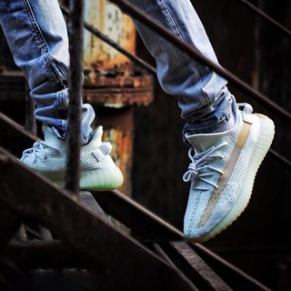 adidas 阿迪达斯 yeezy 椰子 Yeezy350 Boost V2 中性跑鞋 EG7491 荧光绿 37