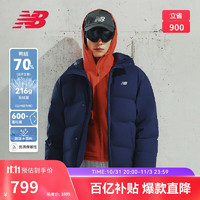 移动端、京东百亿补贴：new balance 羽绒服24年男女同款户外保暖鸭绒短款连帽外套AMJ43351 NNY L