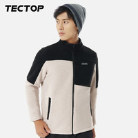 TECTOP 探拓 加绒加厚情侣款户外登山抓绒衣 防风保暖男士休闲外套 男款浅卡其