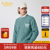 Cabbeen 卡宾 男士字母刺绣毛衣春季款宽松针织衫