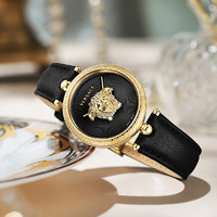 VERSACE 范思哲 女士石英手表 VECQ00118 黑金34mm