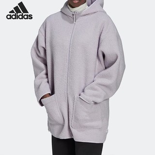 adidas 阿迪达斯 冬季款百搭女子运动健身保暖防风毛绒夹克外套日常休闲上衣