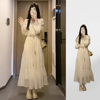 燕浔 2024新款小个子法式连衣裙子女早秋季高级感大衣内搭夏季仙女长裙 图片色 L(建议110-125斤)