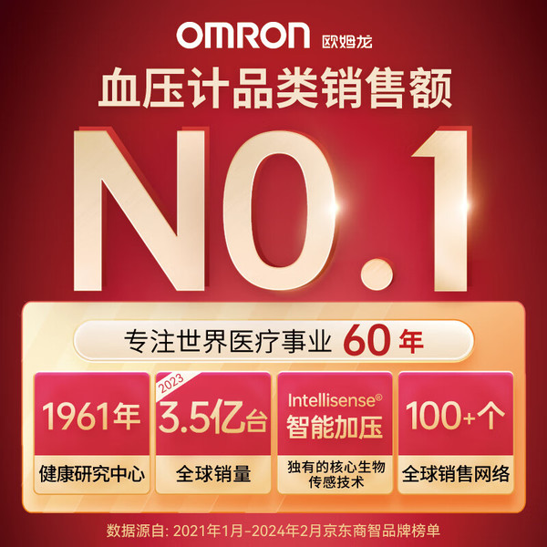 PLUS会员、今日必买：OMRON 欧姆龙 U724J 上臂式血压计