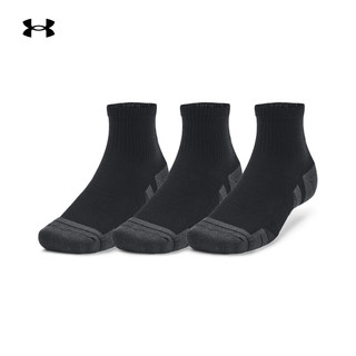 安德玛 UNDERARMOUR）Performance Tech男女情侣训练运动短筒袜子-3双装1379510 黑色001 L