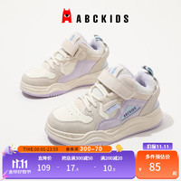 ABCKIDS ABC KIDS儿童运动鞋2024冬季保暖加厚舒适耐磨男女童休闲跑鞋 米/紫色 35码 内长约21.0CM