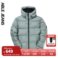 ABLE JEANS 欧帛牛仔 24冬季宽松连帽街头羽绒服772033 灰绿 XXL