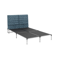 QM 曲美家居 暮光 厚被床 宝石蓝 120*200cm 雪尼尔布款