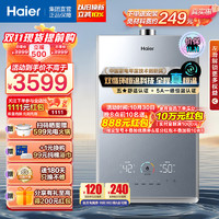 Haier 海尔 燃气热水器16升天然气家用双循环恒温无级变频水伺服五段微火TSI增压密闭稳燃舱一级降噪 KL7S-恒星