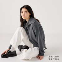 UNIQLO 优衣库 女士绒面针织半拉链套头衫 UQ472561