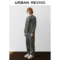 URBAN REVIVO UR男装轻熟风洗水做旧宽松棉质卫衣UMM440027