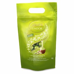 Lindt 瑞士莲 LINDOR 开心果球 | 1 千克袋 | 约 80 颗牛奶巧克力