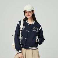 Gap 盖璞 女装2024秋冬款纯棉撞色贴布绣logo棒球服学院风外套872711