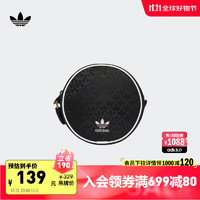 adidas 阿迪达斯 运动单肩小圆包女子阿迪达斯官方三叶草IT7388 黑色/白 NS