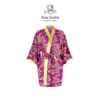 soie jardin3#云新女式祥云真丝双绉家居服印花睡袍浴袍睡衣晨袍