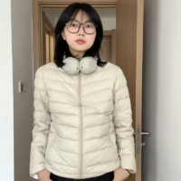 晶煊 韩系冬装轻薄立领短款羽绒服女2024新款时尚休闲白鸭绒保暖外套潮