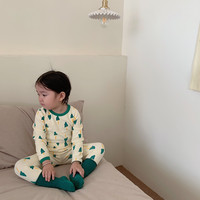 哈利城堡 儿童秋冬磨毛睡衣无骨男女童纯棉家居服A类长袖内衣套装秋衣秋裤