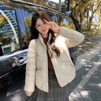 柯埗朵 90白鸭绒轻薄羽绒服女短2024新款秋冬时尚气质小个子立领内搭外套