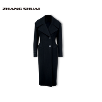 ZHANG SHUAI 张帅 ZHANGSHUAI张帅气场感通勤风曲线经典时髦修身沙漏收腰翻领大衣