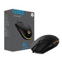 移动端、PLUS会员、京东百亿补贴：logitech 罗技 G102 二代 有线鼠标 8000DPI RGB +雪花防滑贴